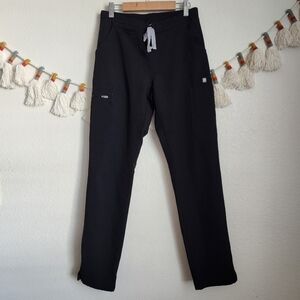 Figs Yola Black Scrub Pants Multiple Pockets Medical Nursing Workwear XS